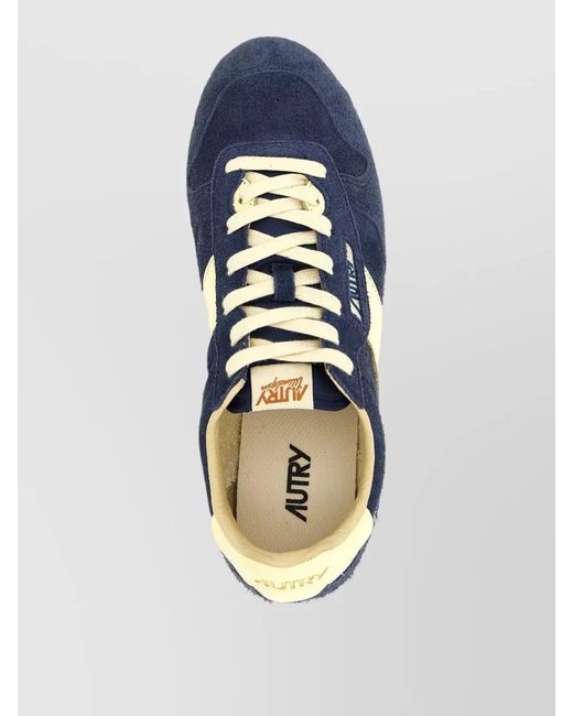 Autry Blue Windspin Low Top Suede Sneakers Rubber Sole for men