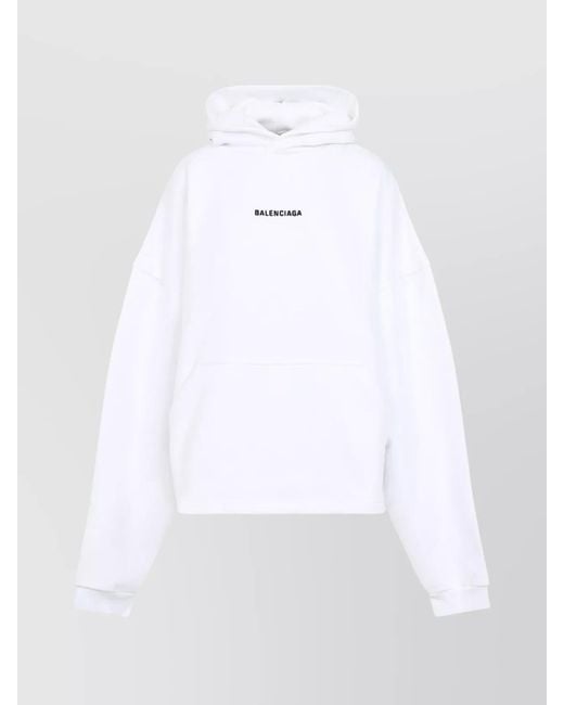 Balenciaga White Cropped Hoodie