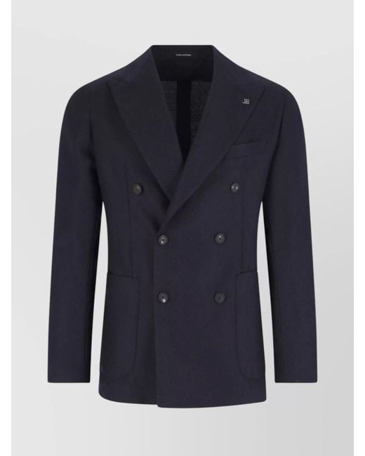 Tagliatore Blue Virgin Wool Blazer for men