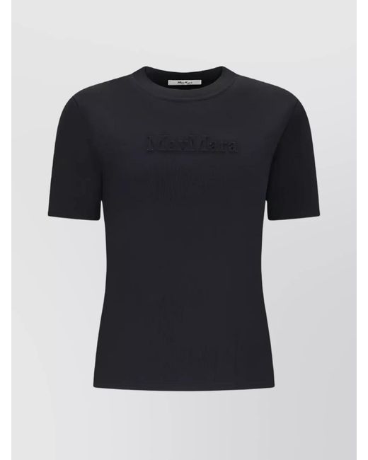 Max Mara Black Ribbed Crew Neck Knitted Top