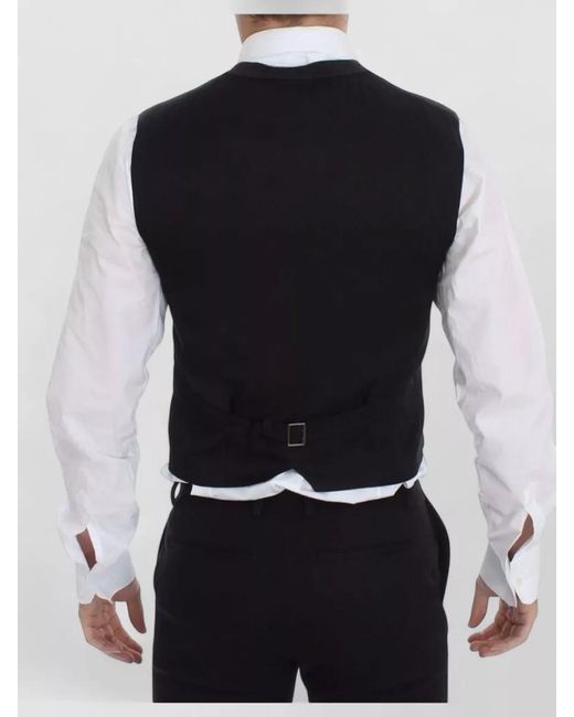 Dolce & Gabbana Blue V-Neck Sleeveless Waistcoat for men