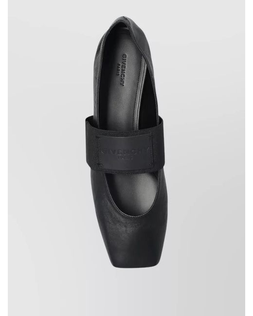 Givenchy White Square Ballerina Loafers Pointed Toe Strap
