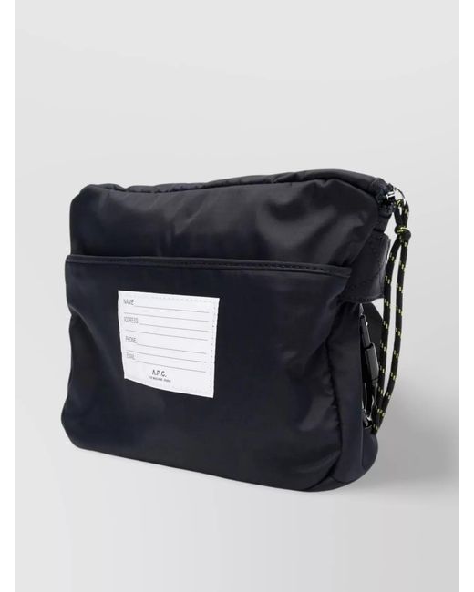 A.P.C. Black Treck Patch Logo Belt Bag for men