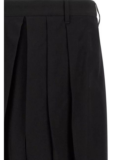 Yohji Yamamoto Black Wool Wide-Leg Tailored Shorts for men