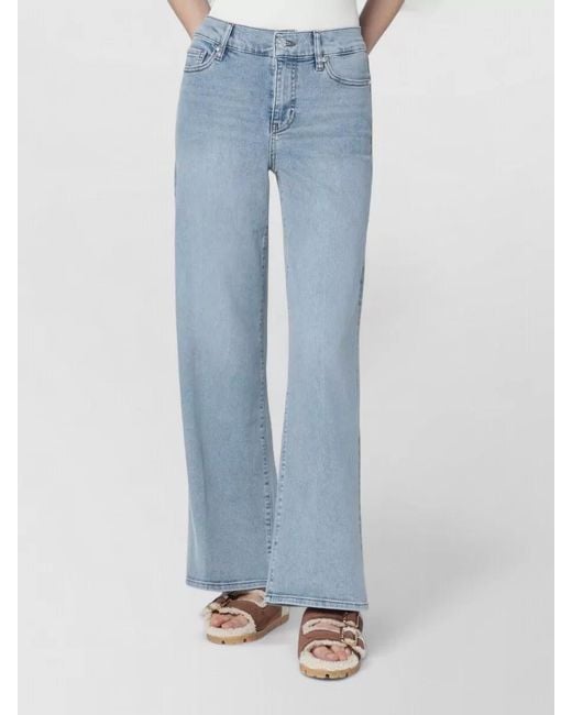 FRAME Blue Denim Wide-Leg Trousers