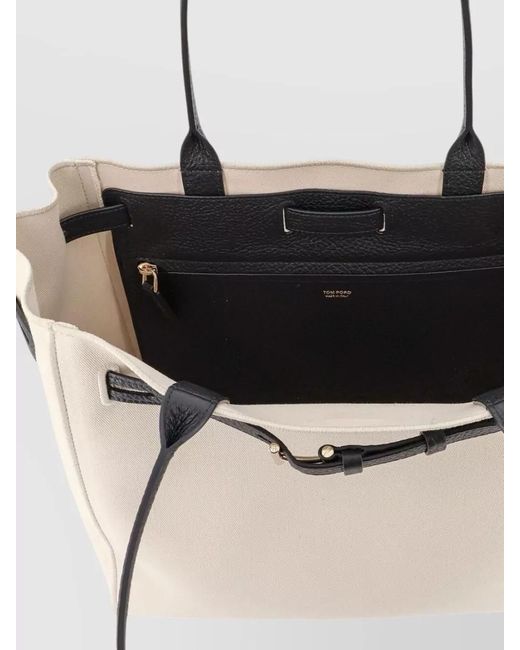 Tom Ford Natural Audrey Medium Tote Bag Top Handles