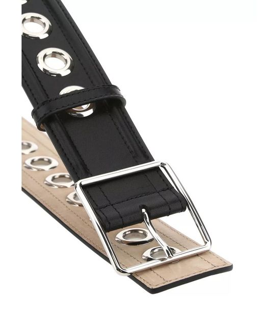 McQueen Black Leather Belt