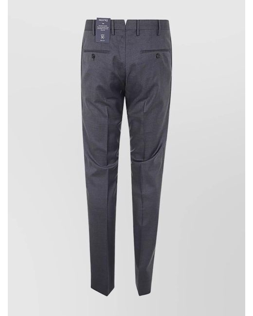 Incotex Blue Virgin Wool Tailored Trousers for men