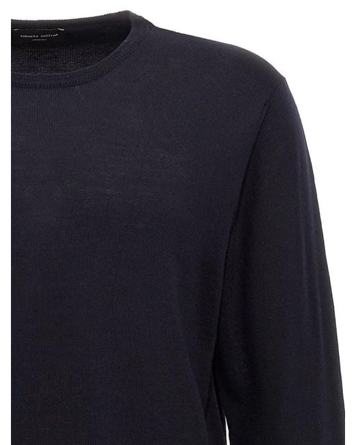 Roberto Collina Blue Merino Wool Jumper for men