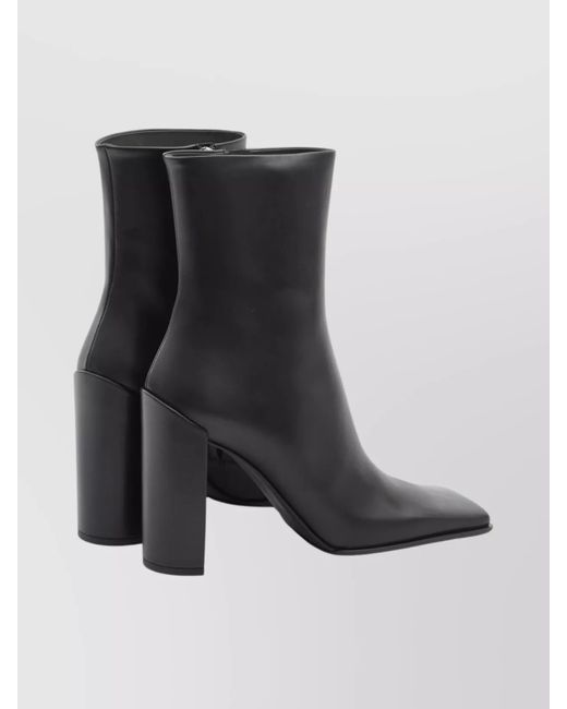 Alaïa Black Leather Square-Toe Ankle Boots