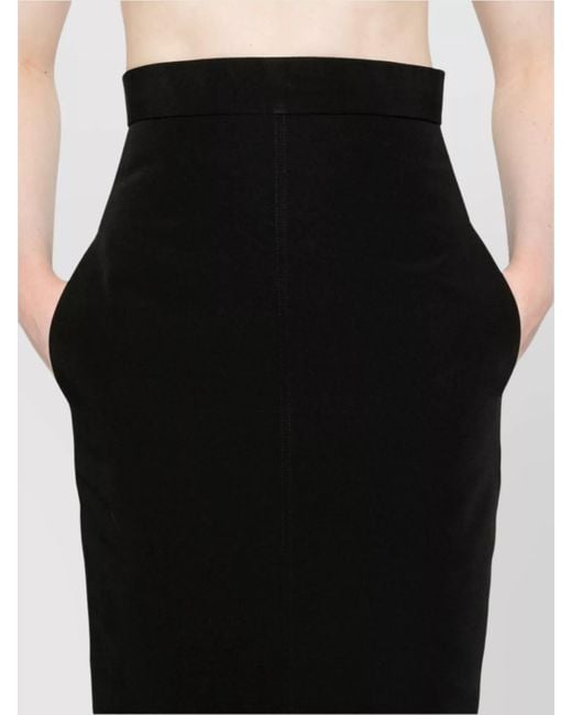 Rick Owens Black Pleated Maxi Skirt