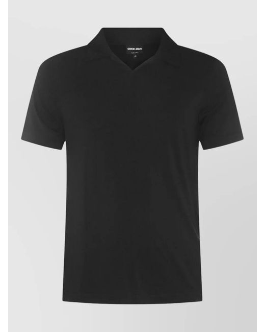 Giorgio Armani Black Polo Shirt Short Sleeves Regular Fit for men