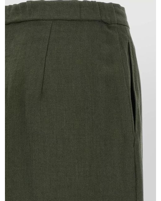 Max Mara Green Pelota Wide Leg Pants Side Pockets