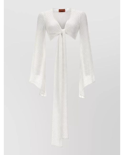 Missoni White Metallic Viscose Cropped Jacket