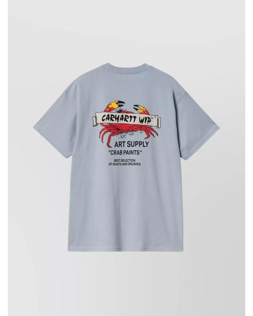 Carhartt Blue "Ss Crab Paint" T-Shirt for men