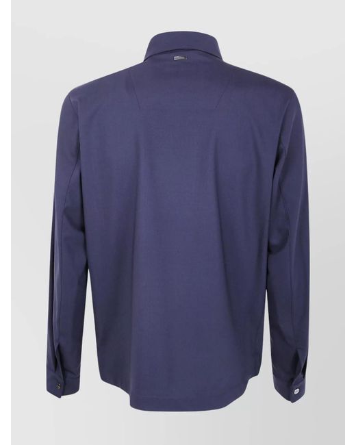Herno Blue Wool Shirt Jacket for men