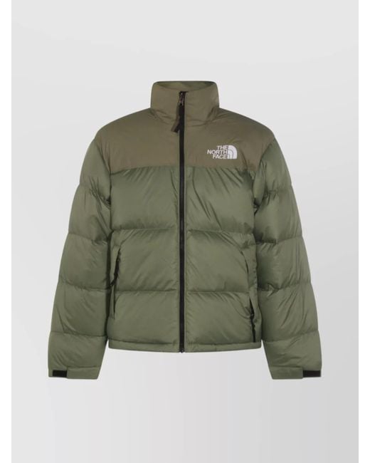 The North Face Green Insulated Jackets With Adjustable Cuffs And High Collar for men