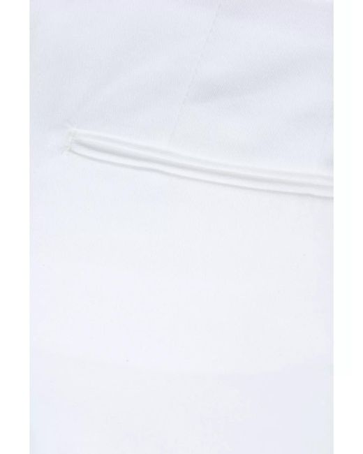 PT Torino White Trousers Back Side Pockets Belt Loops