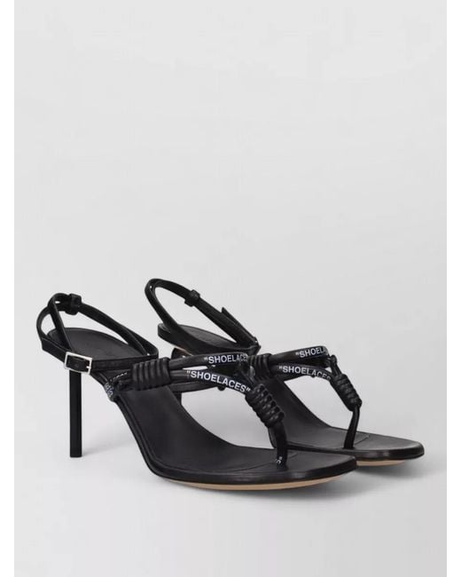 Off-White c/o Virgil Abloh Black Leather Thong Sandals