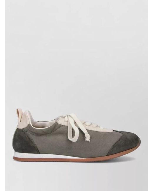 Uma Wang Gray Low Top Sneakers Contrast Sole Pull Tab