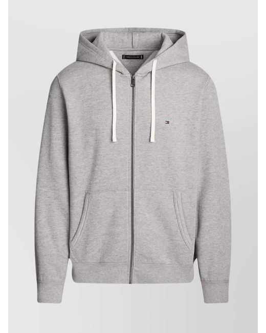 Tommy Hilfiger Gray Hooded Sweatshirt With Long Sleeves And Pockets for men