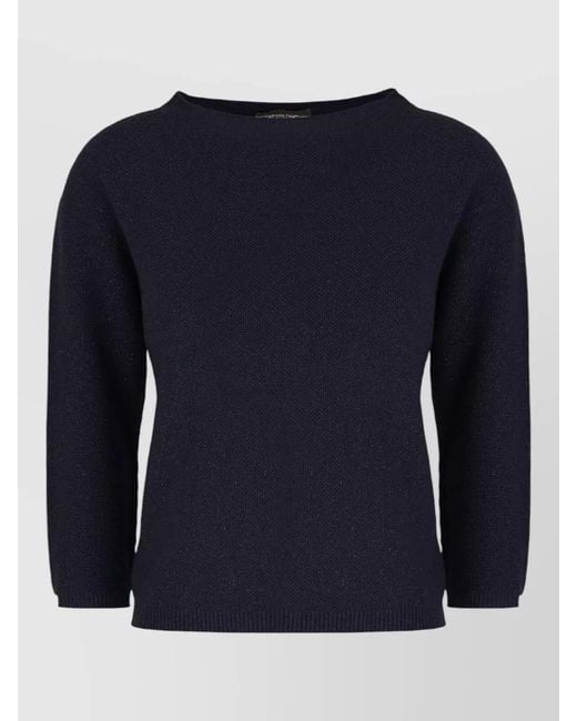 Fabiana Filippi Blue Wool Blend Sweater Long Sleeves Round Neck
