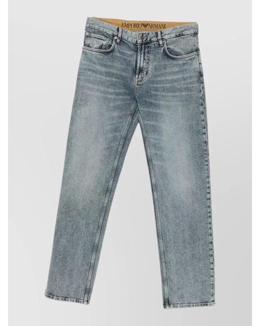 Emporio Armani Blue Slim Fit Denim Jeans Faded Wash for men