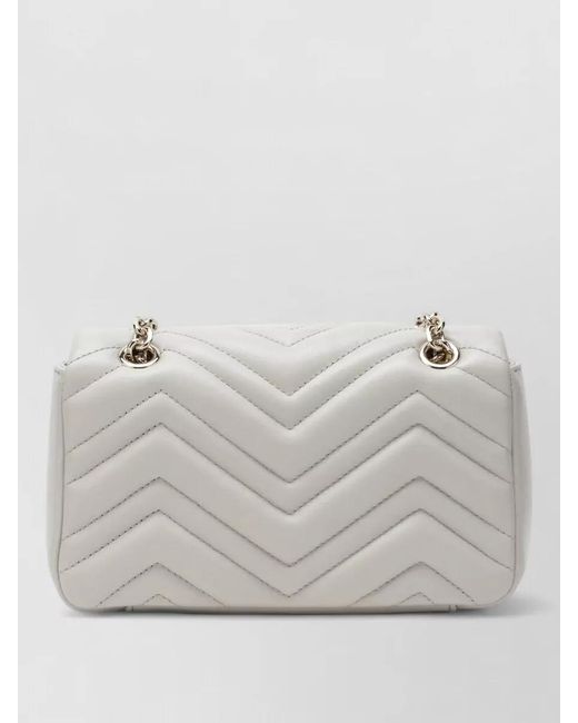 Gucci Gray Shoulder Bag Chain Strap Quilted Design