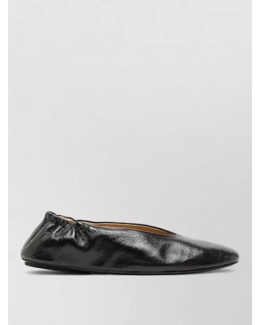 Marsèll Gray Strascico Leather Ballerina Shoes Elastic Trim