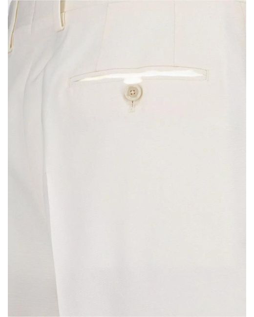 Lardini White Straight-Leg Tailored Trousers for men