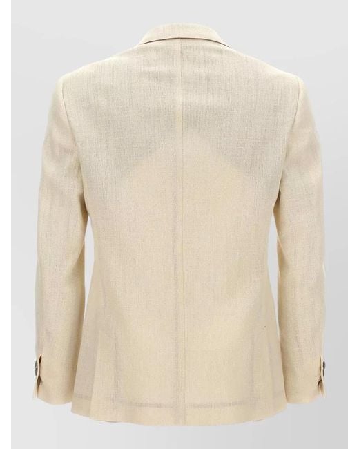 Maurizio Miri Natural Silk Blend Double-Breasted Blazer for men