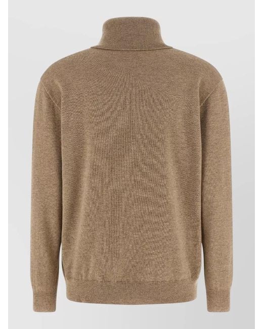 Brunello Cucinelli Brown Cycling Style Cashmere Knit Sweater