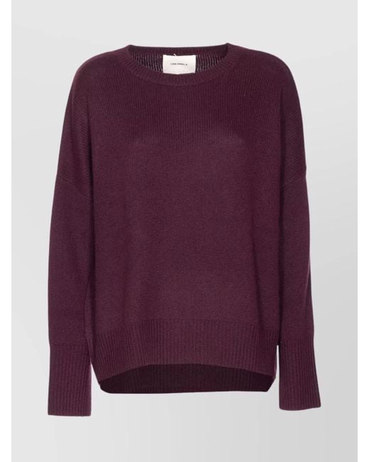 Lisa Yang Purple Oversized Crewneck Knitwear Long Sleeves