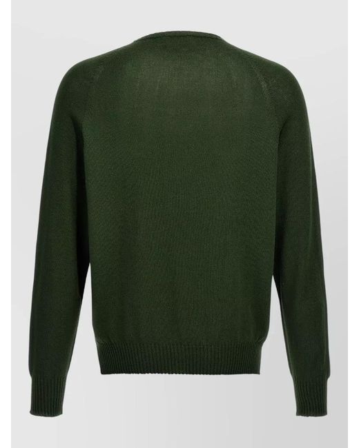 Ma'ry'ya Green Knitwear Crew Neck Long Sleeve Sweater for men