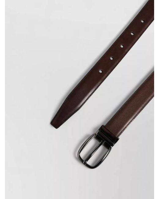 Dolce & Gabbana Brown Leather Belt Metal Buckle Adjustable for men