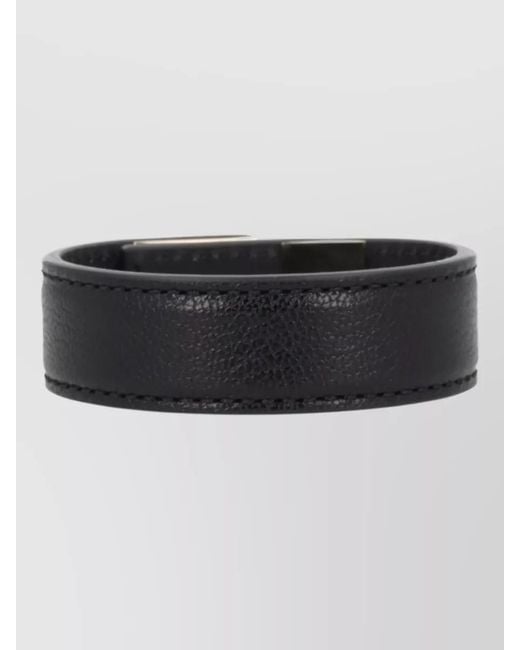 Tom Ford Black Leather Bracelet