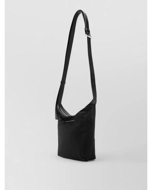 MM6 by Maison Margiela White Nylon Crossbody Bag Adjustable Strap Casual