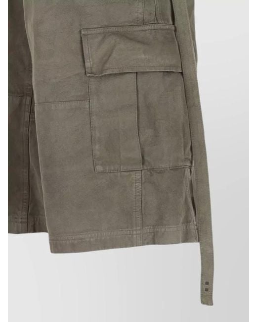 Fendi Gray Belted Camouflage Cargo Shorts Side Straps