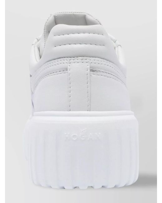 Hogan White Leather Low-Top Sneakers