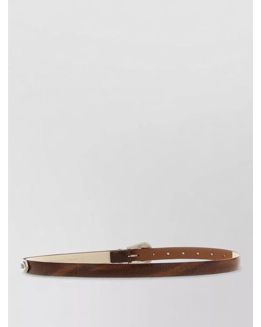Brunello Cucinelli White Carved Leather Belt