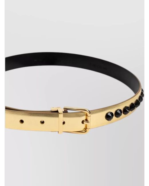 Dolce & Gabbana Gray Leather Studded Belt