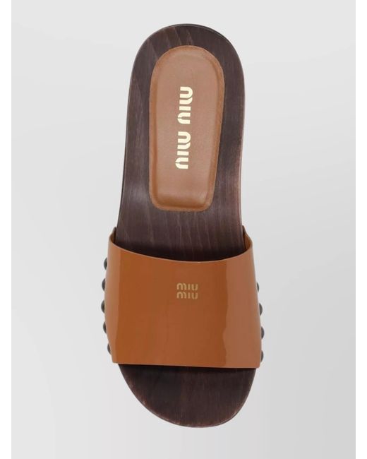 Miu Miu White Leather Clogs