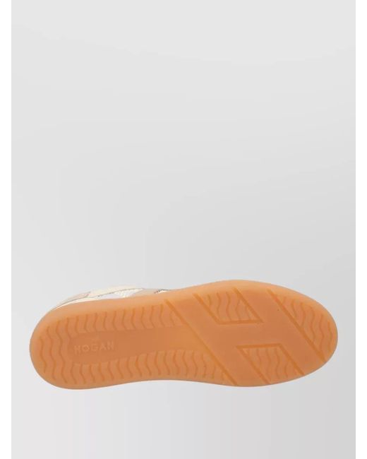 Hogan Natural Leather Low-Top Sneakers