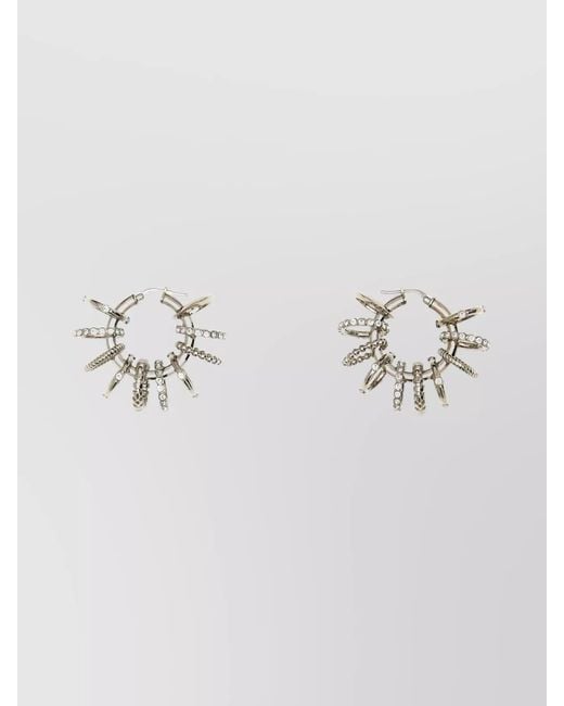 AMINA MUADDI Metallic Crystal Embellished Hoop Earrings