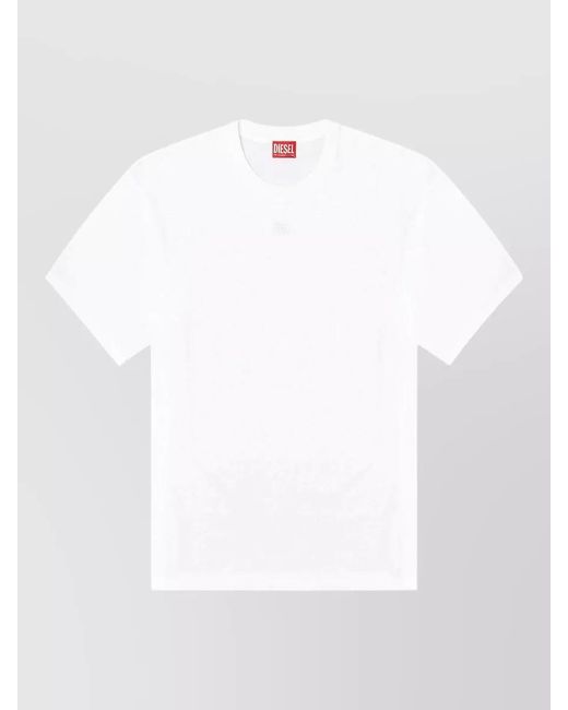DIESEL White Cotton Relaxed-Fit Crew-Neck Short-Sleeve T-Shirt for men