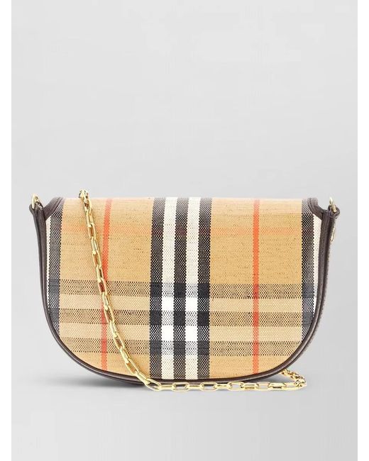 Burberry Natural Highlands Mini Canvas Shoulder Bag