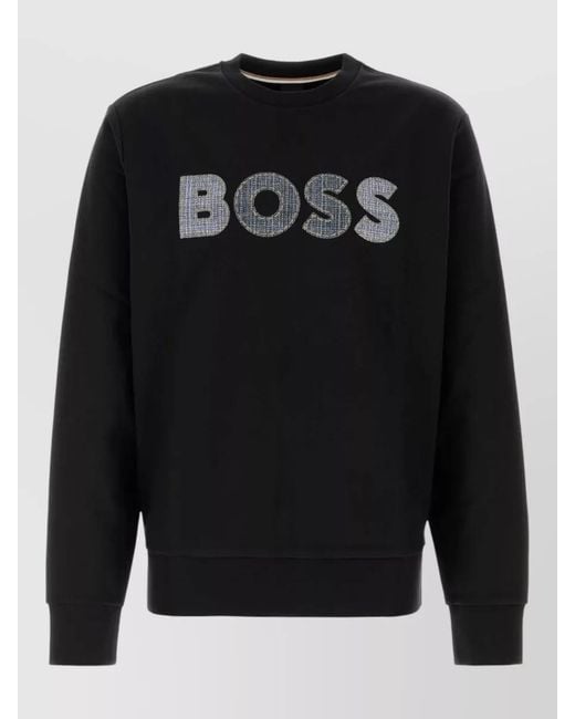 Boss Black Cotton Tank Top for men