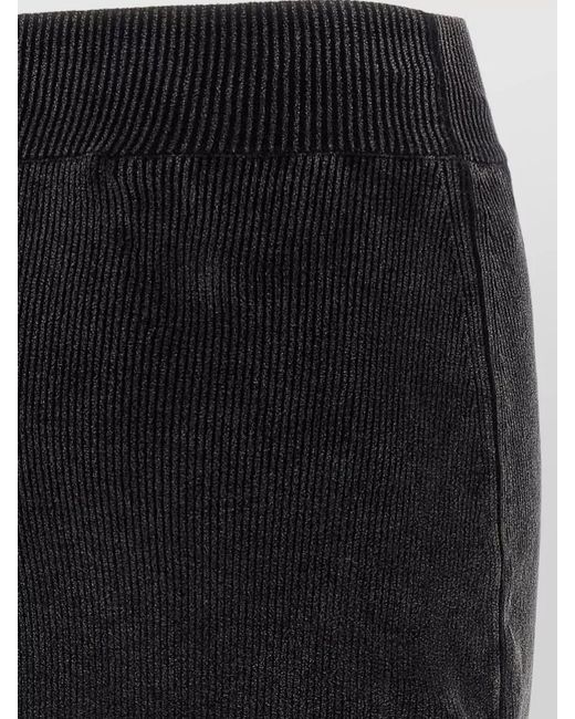 Alexander Wang Black Chenille Skirt Elastic Waistband Ribbed Texture