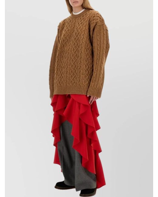 Moschino Brown Oversized Virgin Wool Jumper