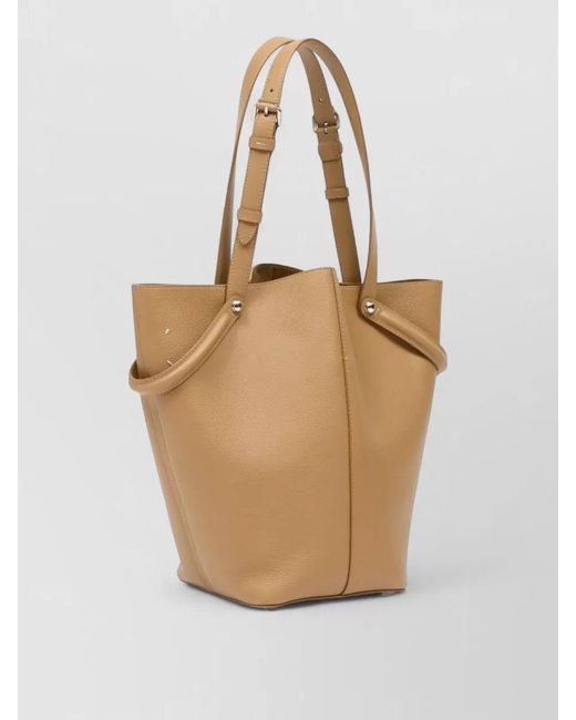 Maison Margiela Natural Dress Age Medium Leather Trapezoid Tote